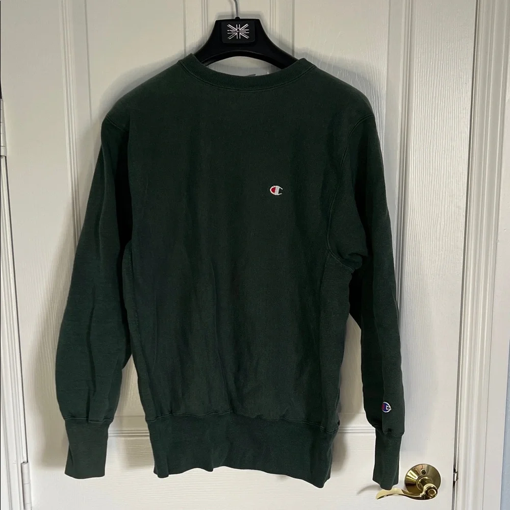Champion Forest Green Crewneck Sweatshirt Reverse Weave